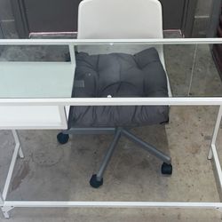 STUDENT SPECIAL.  Glass Desk With CHair.