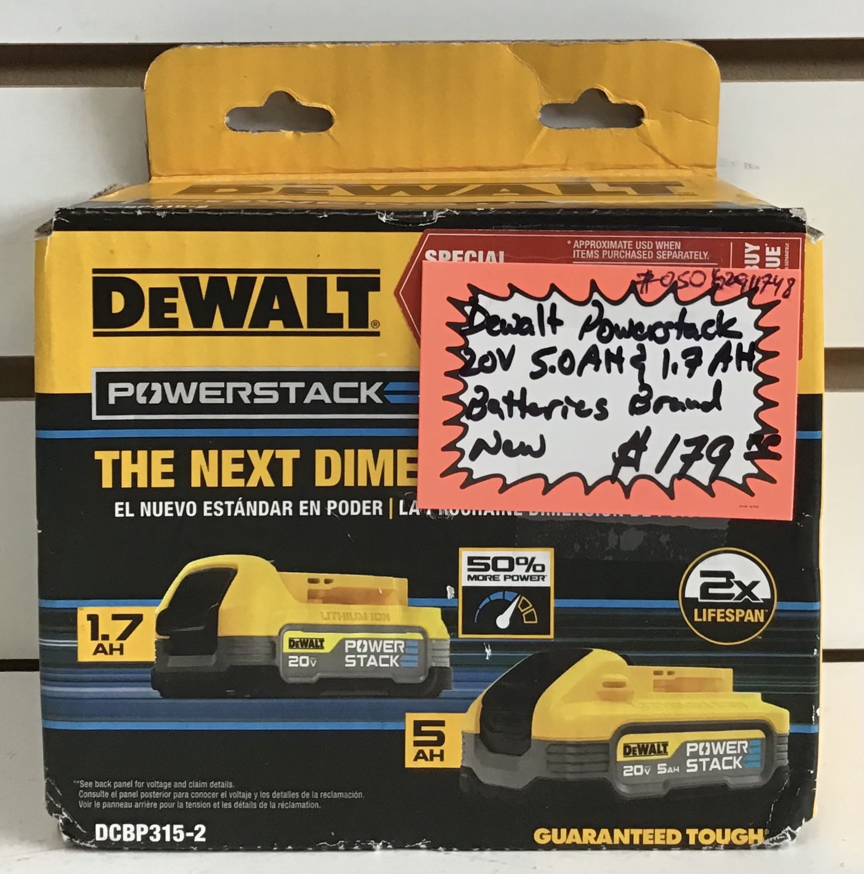 Dewalt Powerstack 20V 5.0AH & 1.7AH Batteries Brand New