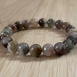 NATURAL Charged Phantom Quartz Bracelet (known For: healer, Help Inner Growth, Protect Against Negative Energy,Calm Emotions,personal Transformation)