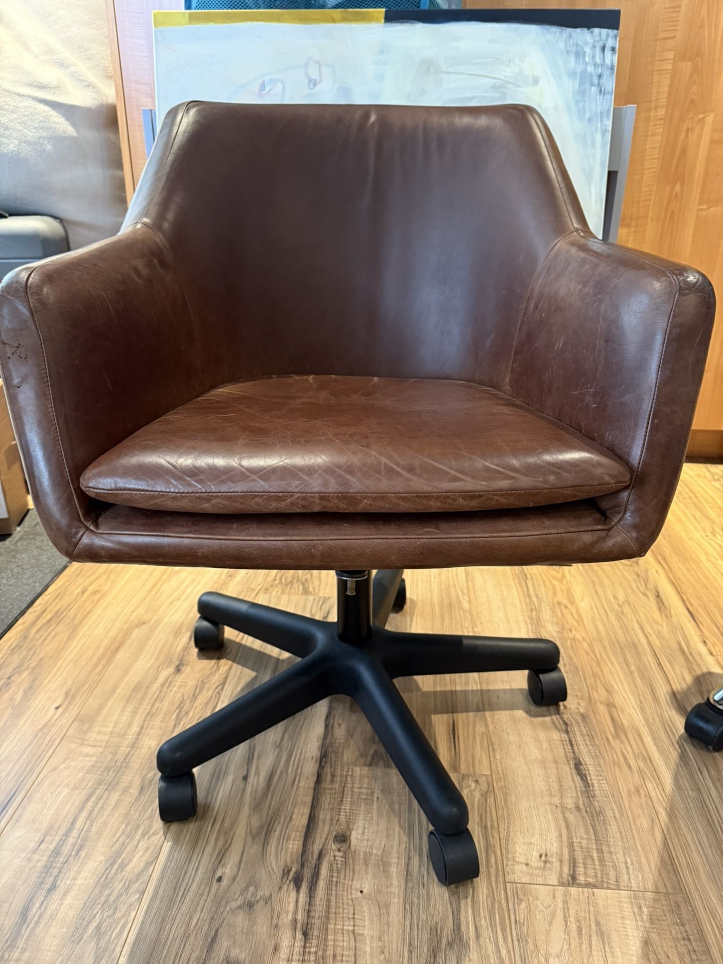 West Elm Leather Rolling Office Chair