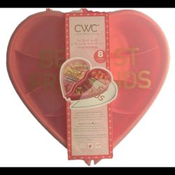 2 CWC 5 SECTION HEART SHAPED SNACKLE BOX best friends & Valentine’s Day themed