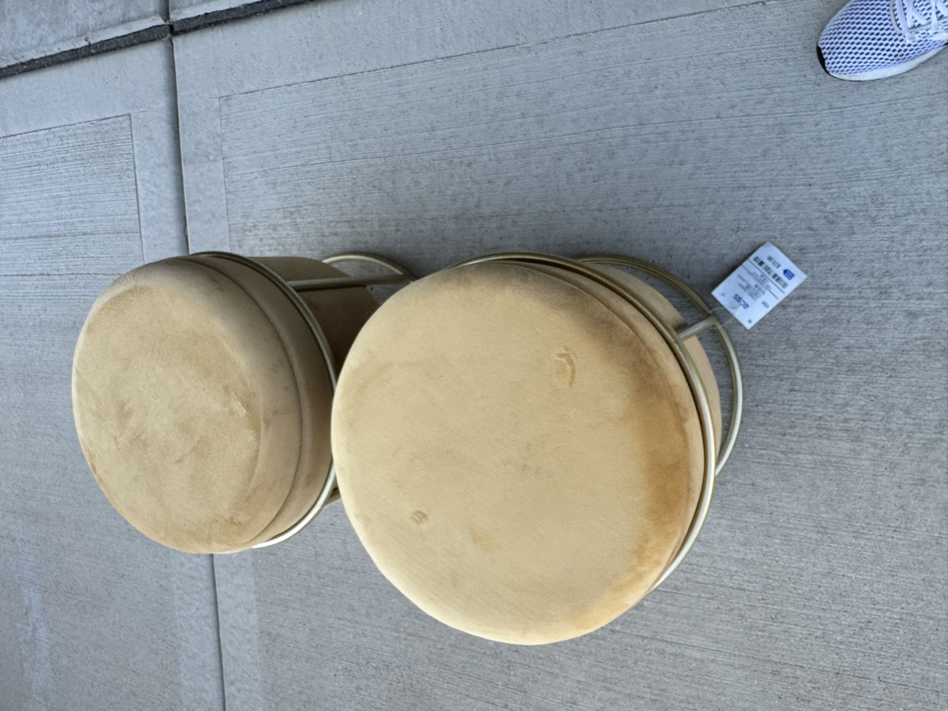 Gold stools W Storage Compartment