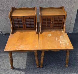 John Alden French Maple 2 End Tables with Shutter Doors 30Lx 17Wx 26.5H