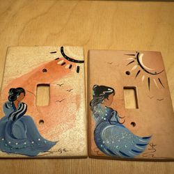 Hand Painted Southwestern Ceramic Light Switch Plate Cover