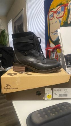Dromedaris Kara Black Leather Boot Size 39