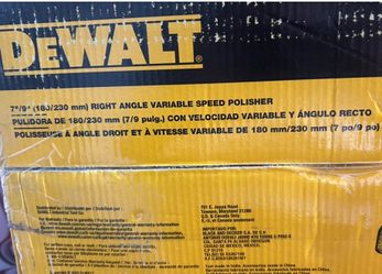 DEWALT 7"/9" Right Angle Variable Speed Polisher