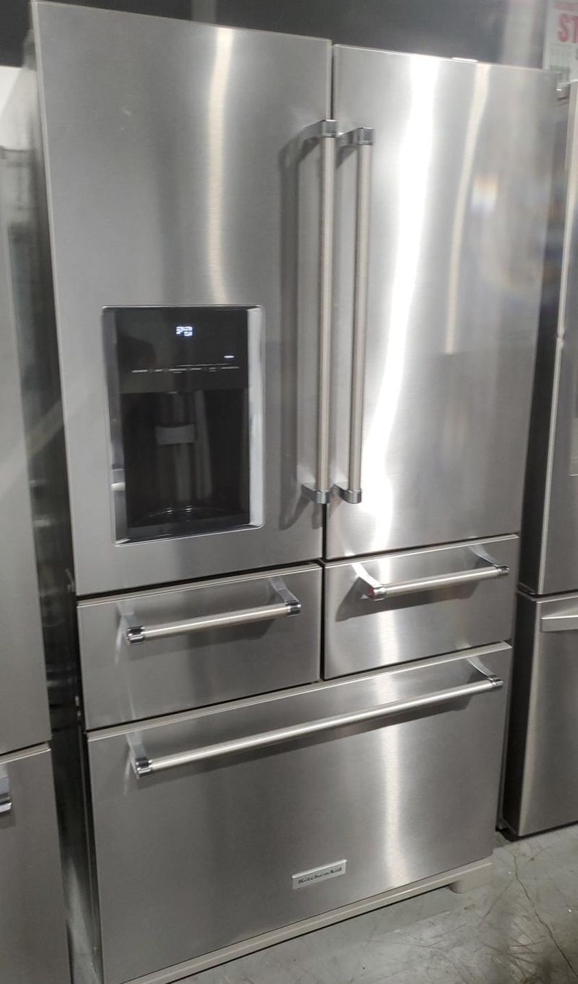 KitchenAid 4-Door Stainless Steel Refrigerator Fridge
