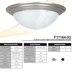 Nib Classic Lighting 1-Light Satin Nickel Flush Mount Light