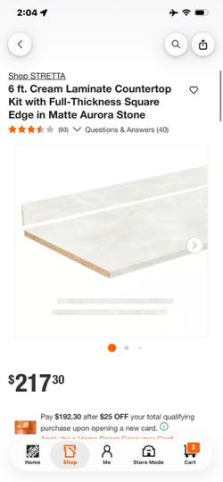 Stretta 6 ft. Cream Laminate Countertop Kit