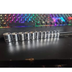Snap On 12pc 1/4 Drive Shallow Metric Socket Set Missing 10mm 6pt 4 thru 15