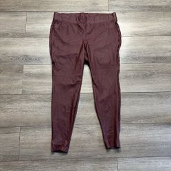 Torrid Faux Leather Pants Womens Size 2 Root Beer Stretch Shapewear 