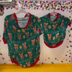 Disney Mickey Minnie Holiday Gingerbread PJ  Dogs Size S ,  XL NEW