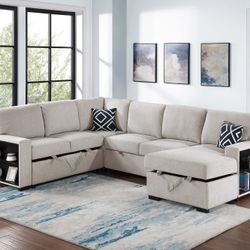Large Sectional Sofa With Pull Out Bed Brand New