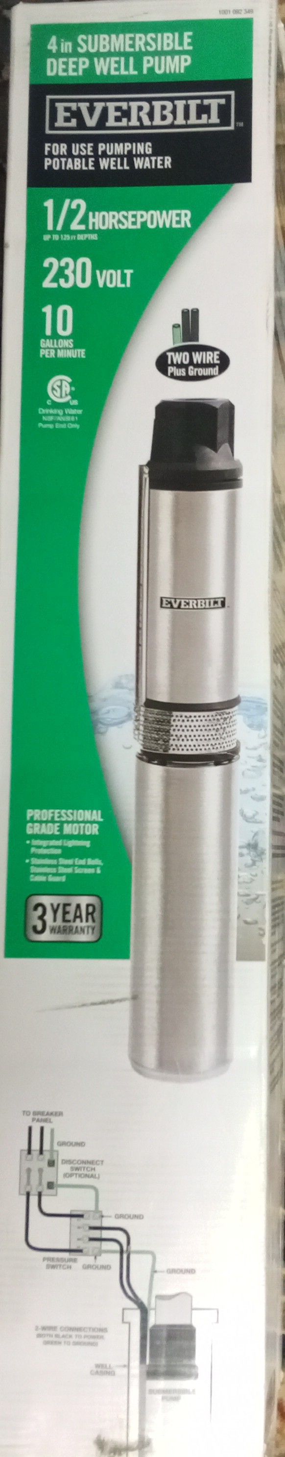 Everbilt 1/2HP Submersible Well Pump