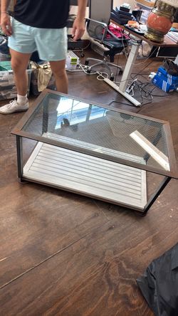 Iron and glass  coffee table