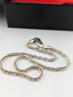UNIQUE 925 Sterling Silver 9" Women's Men's Twisted Diamond Cut Link 3 mm Bracelet ANKLET
