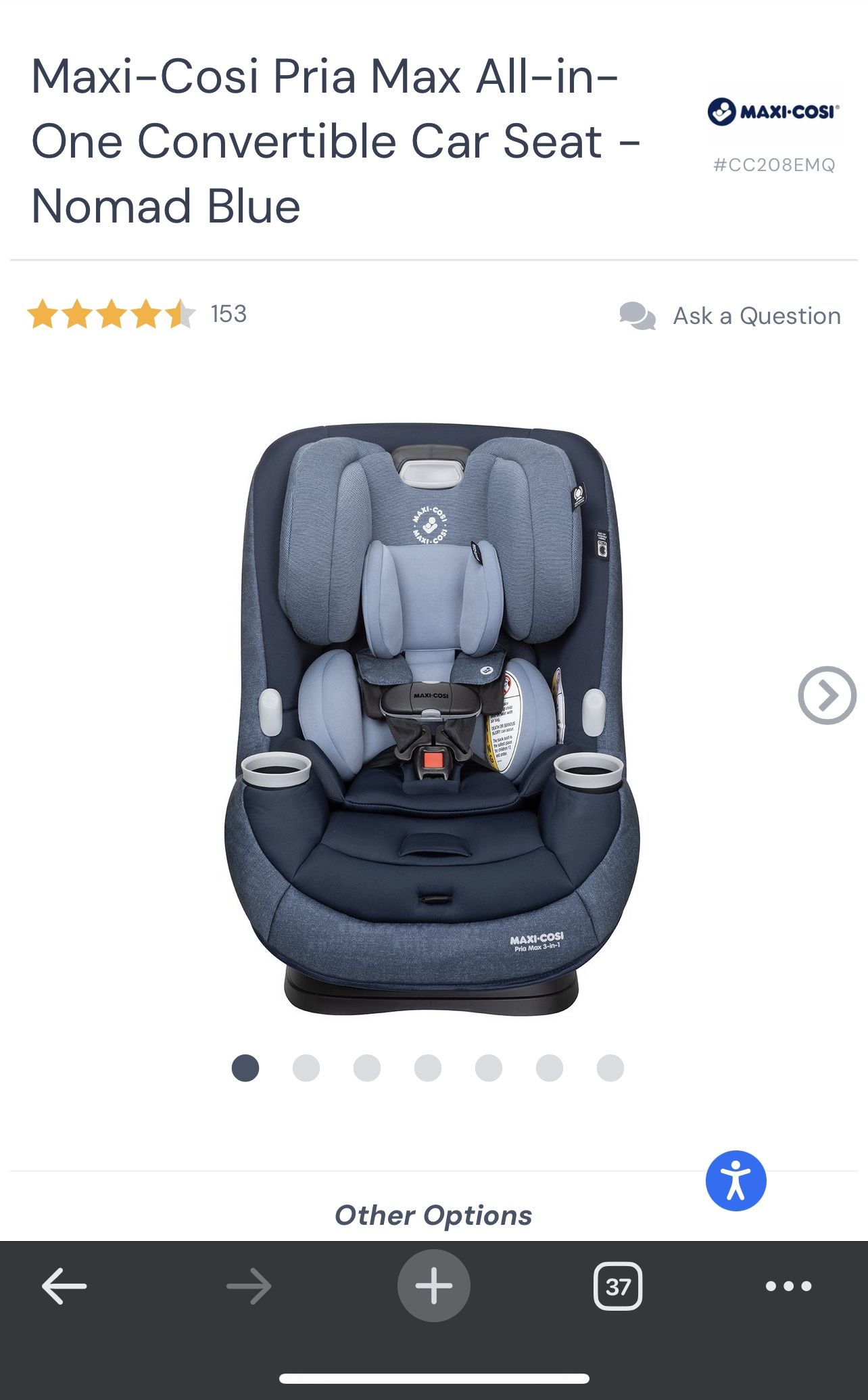 Maxi-Cosi Pria Max All-in-One Convertible Car Seat - Nomad Blue