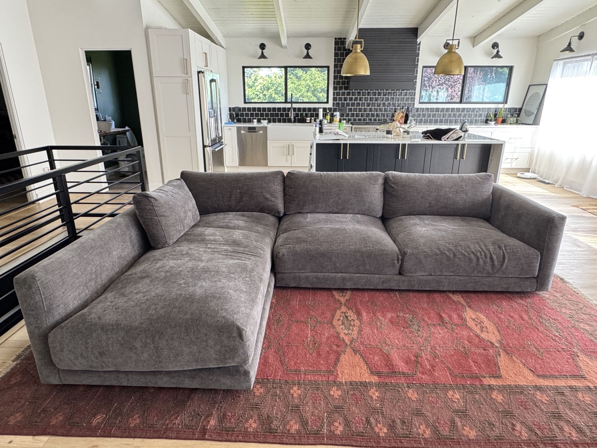 Room & Board Clemens Deep Sofa Couch with Chaise – 125” – Charcoal – $3,200 OBO
