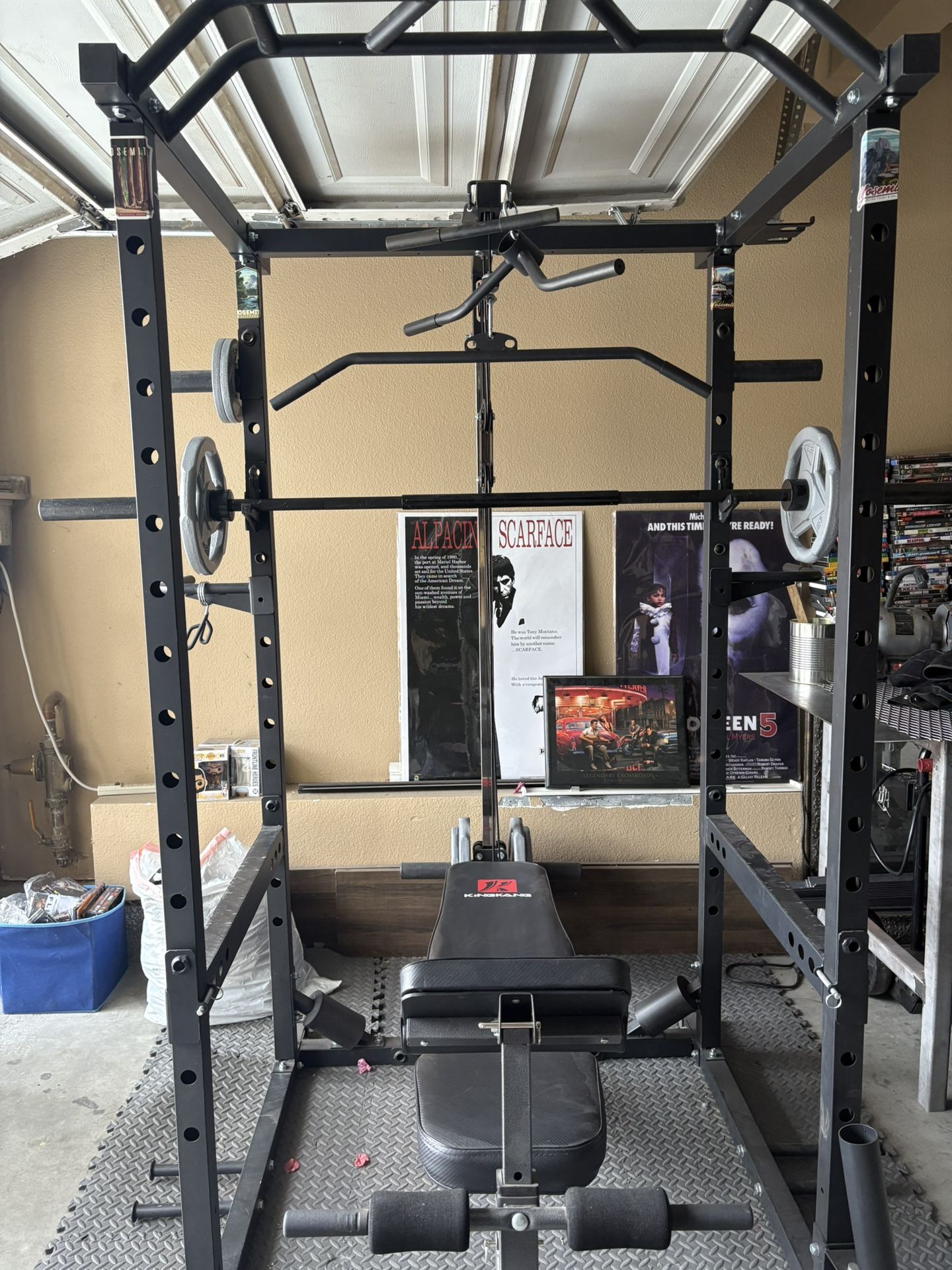 Power Rack And Punching Bag With Speed Bag