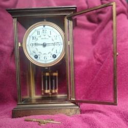 Antique Seth Thomas Mercury Pendulum Crystal Regulator Clock