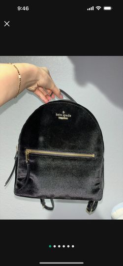 Kate Spade Black Velvet Mini Backpack