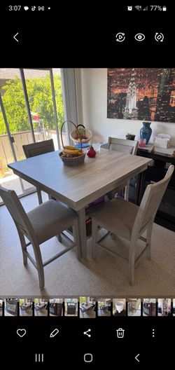 Counter Height Dining Table Set with 4 Chairs