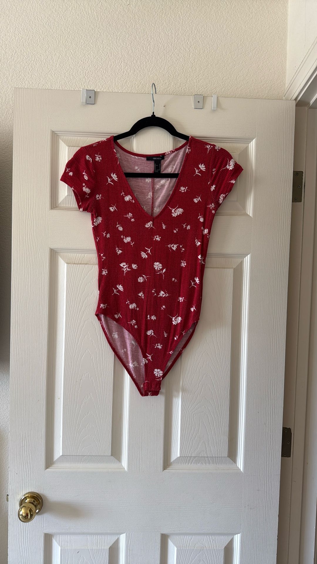 Forever 21 Red Floral Bodysuit