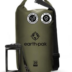 Earth Pak Waterproof Dry Bag 40L- Roll Top Waterproof Backpack Sack Keeps Gear Dry Kayaking, Beach, Rafting, Boating, Hiking, Camping and Fishing wit