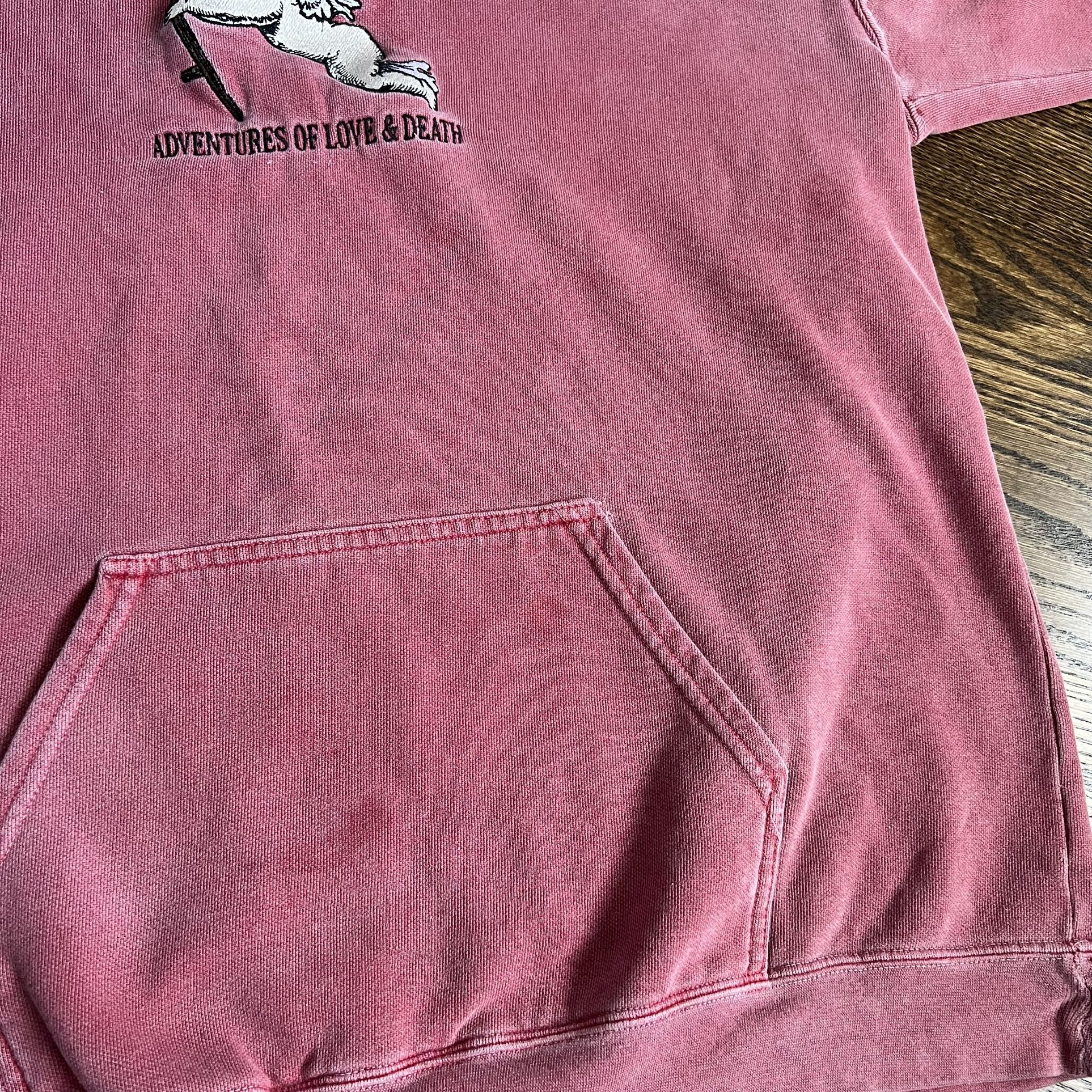 Vintage VTG Adventures of Love & Death Angel Stitched Logo Distressed Pullover Hoodie