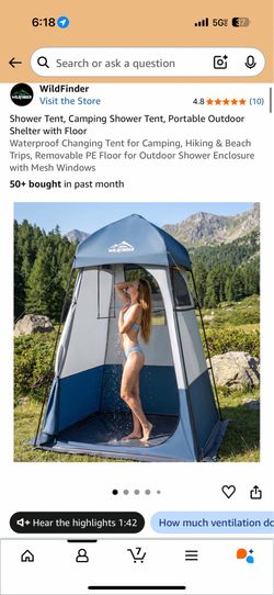 WildFinder Portable Camping Shower Tent with Floor