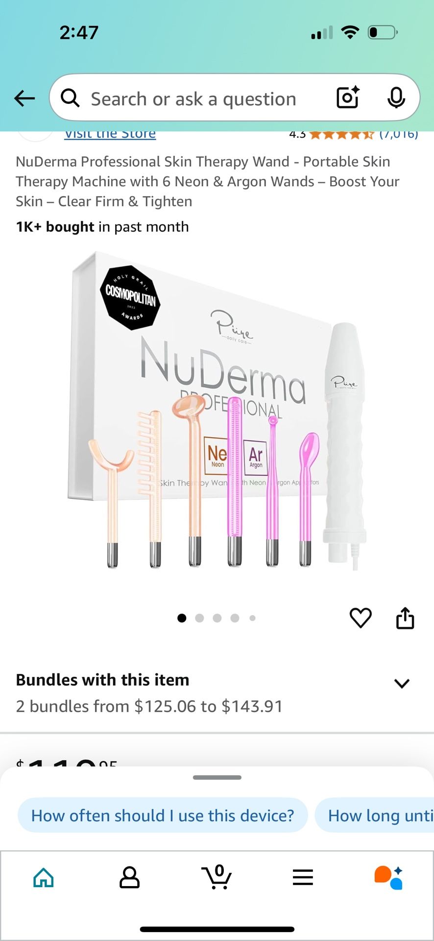 NuDerma Professional Skin Therapy Wand Portable Skin...