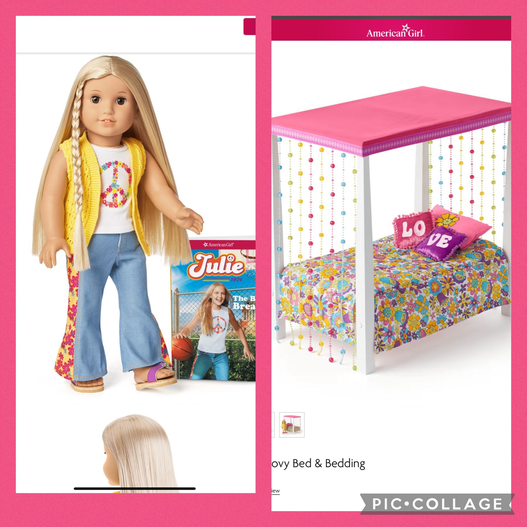 American girl sales doll julie bed