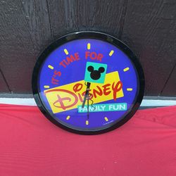 Disney 14.5” Large Wall Clock It’s Time For Disney Fun 90s Magazine Promo