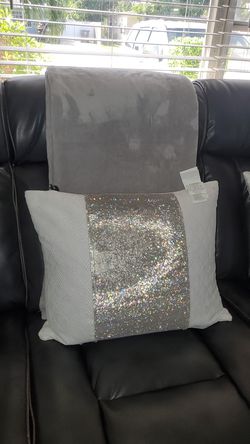 White decorative pillow with crystals