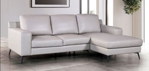 Brand New Grey Modern Style Leather Sectional Sofa