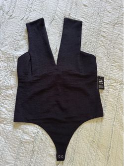 Sz. Large Express Bow Black Bodysuit New, Unworn with Tags