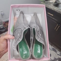 New Gray Jean Shoes Wedges