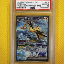 2023 POKEMON MEW EN ZAPDOS ex SPECIAL ILLUSTRATION RARE #202 GEM MT 10