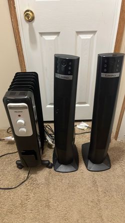 Lot of 3 Space Heaters – Lasko & Pelonis