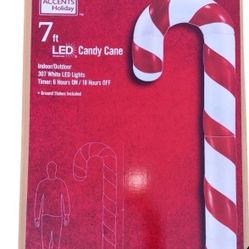 GIANT 7ft Candy Cane LED Light Up Christmas Prop Christmas Yard Sculpture Prop