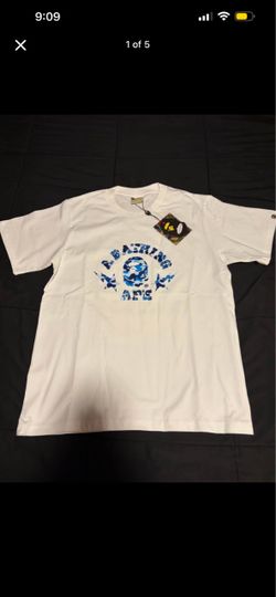 BAPE ABC Camo STA College Tee White/Blue/Size S