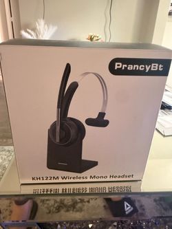 Wireless Computer Headset with Charging Base, Bluetooth Headset with Microphone for PC, USB Dongle Storage, Noise Cancelling Headset for Work, Home Of