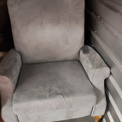 Light blue recliner soft chair