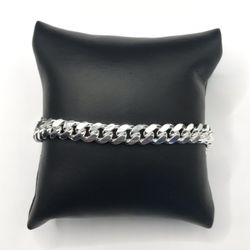 925 Sterling Silver Cuban Link Chain Men’s bracelet Size 9”