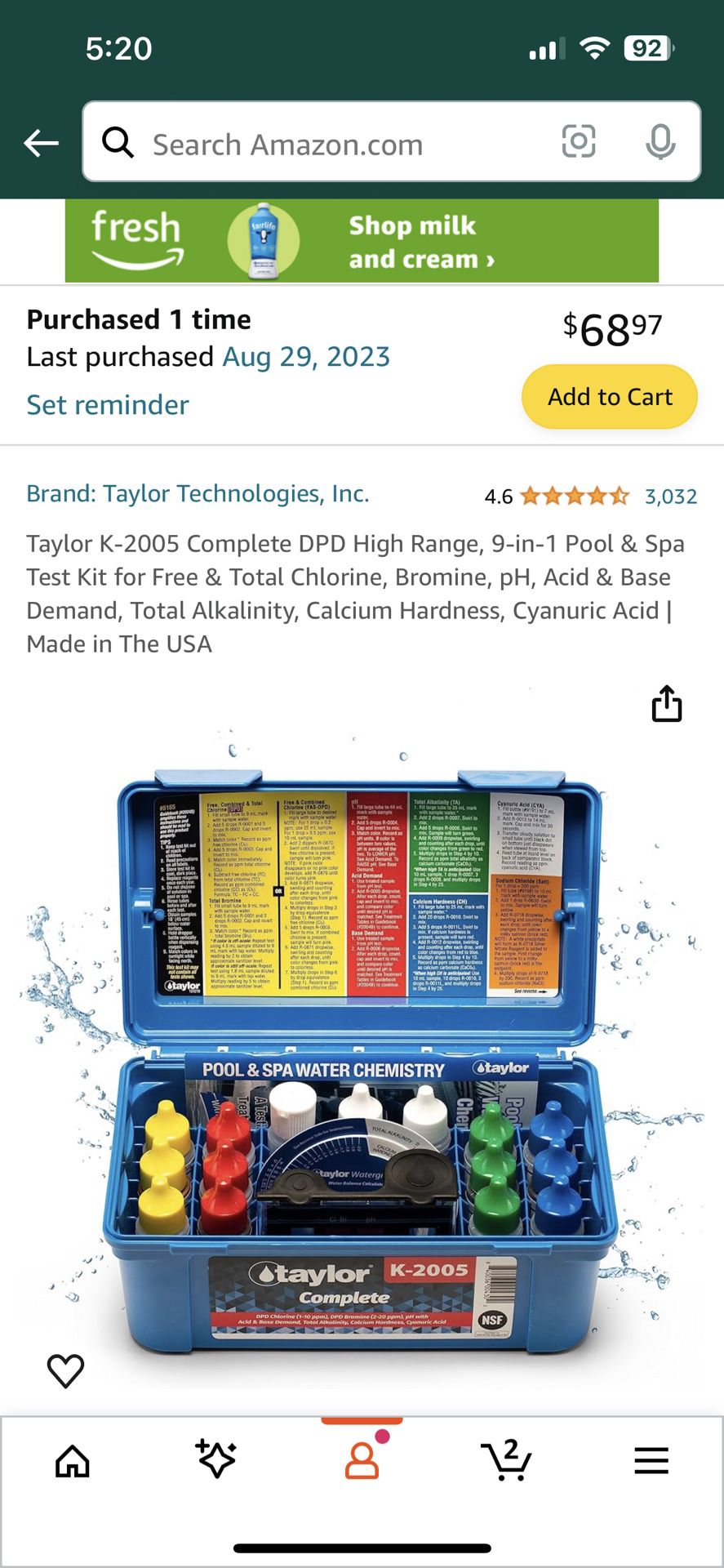 Taylor K-2005 Pool Testing Kit
