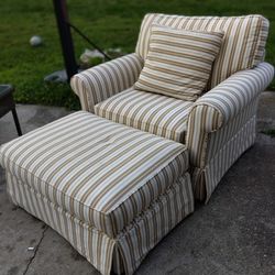 Alan White Chair With Ottoman From Harverty's