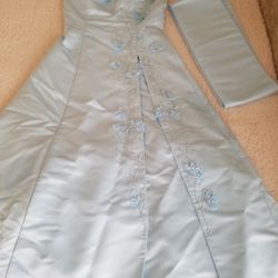 Light Blue OR White Long Dress- women, Size S