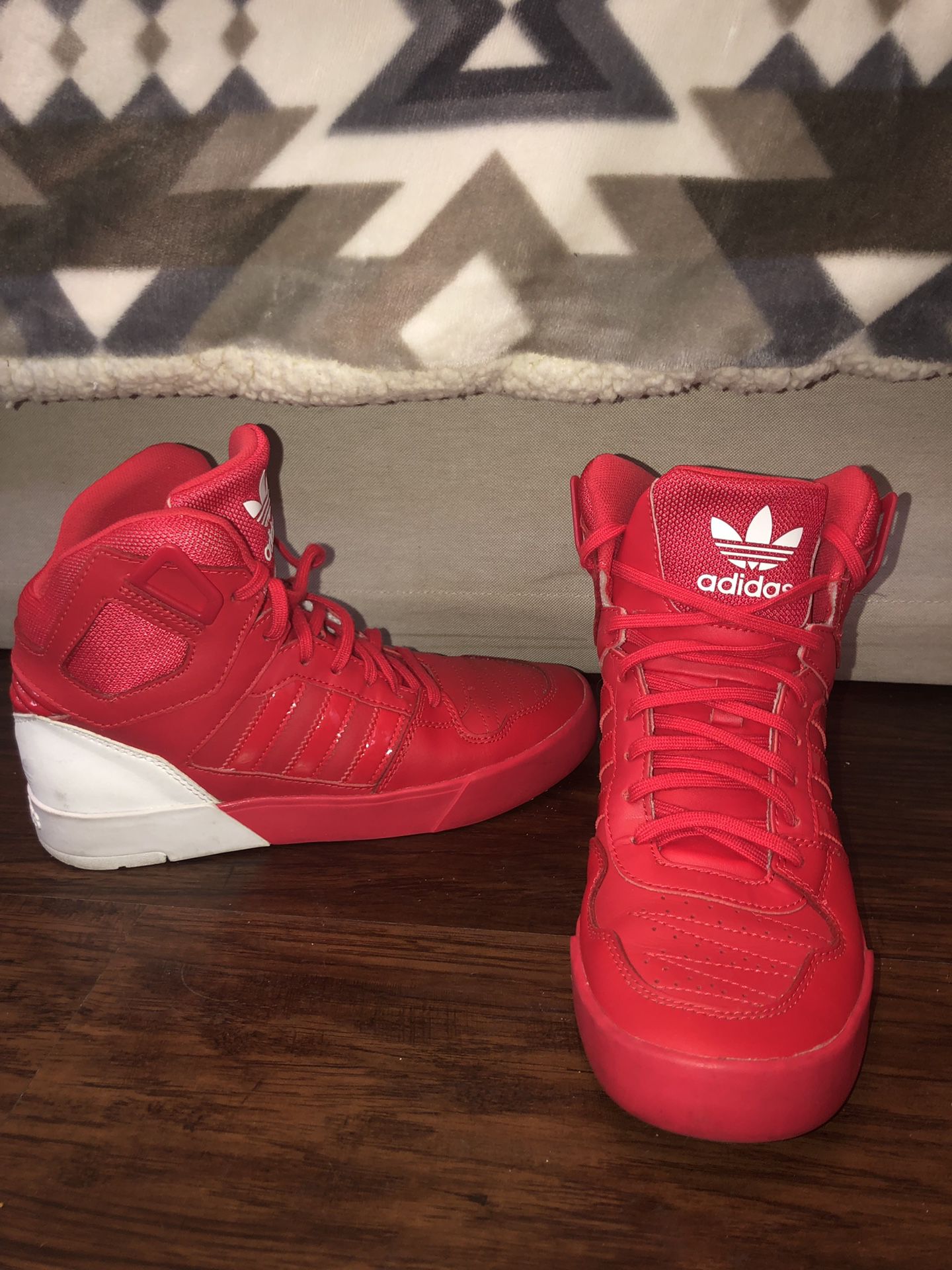 Red adidas shoes