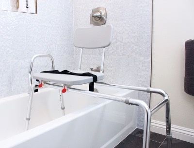 Swivel Sliding Shower Chair & Tub Transfer Bench Ergo with Arm Rest, 400 LBs Weight Capacity, for Elderly & Disabled