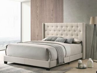 New Beige queen size bed frame